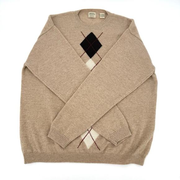 VTG 80s St Johns Bay Oversized Argyle Sweater Mens XL 100% Washable Lambswool - Picture 4 of 6